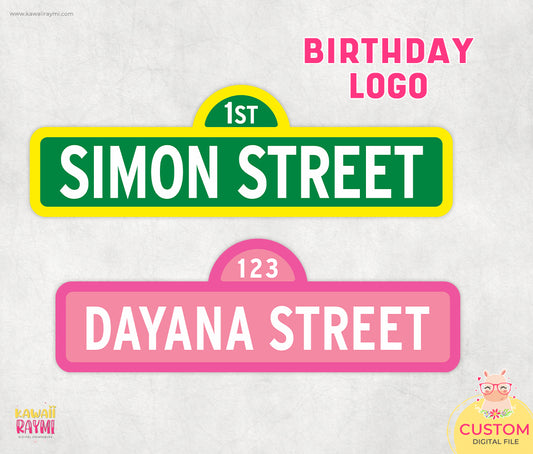 Signo personalizado de Sesame Street - Logotipo de cumpleaños de Sesame Street