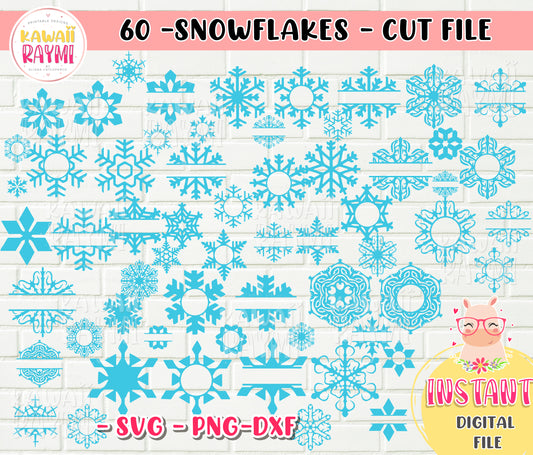 snowflakes svg-png- cut file- cricut dxf- christmas svg, snowflake