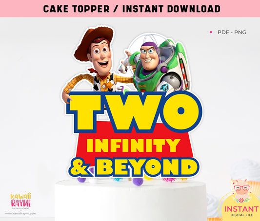 Two Infinity and Beyond - Toy Story cake topper - PNG - PDF